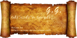 Góczán Gergő névjegykártya