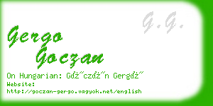gergo goczan business card
